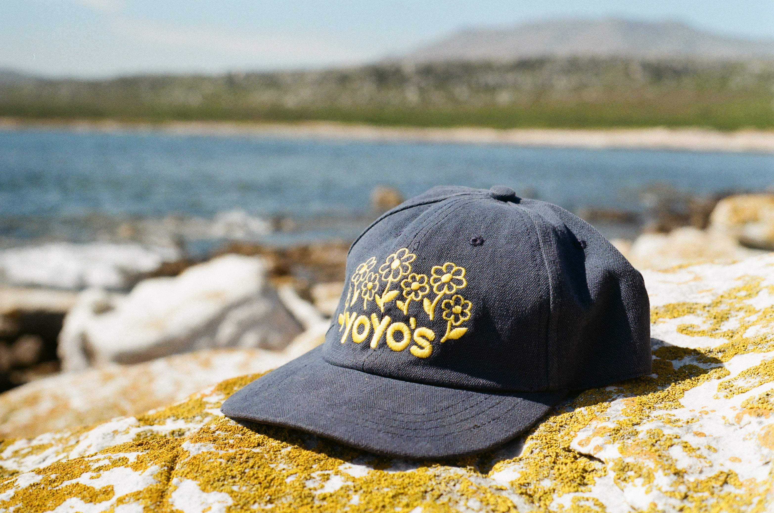Navy Flowers Cap